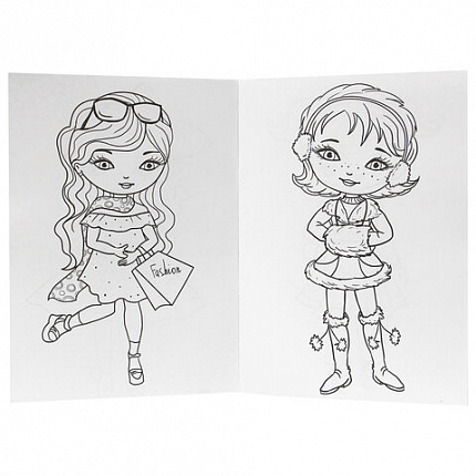 Книжка – раскраска с блестящими наклейками, ассорти, 16 стр., 195х276 мм, ПП