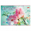 Альбом для рисования А4 40 л., скоба, обложка картон, HATBER, 205х290 мм, "Грация цветов", 085137, 40А4В