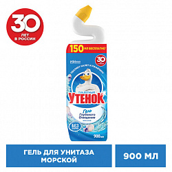 Средство для уборки туалета 900 мл, ТУАЛЕТНЫЙ УТЕНОК "Морской", 696893