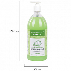 Мыло-крем жидкое 1 л, ЗОЛОТОЙ ИДЕАЛ "Груша и миндаль", дозатор, 609426