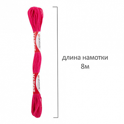 Нитки для вышивания (мулине), набор 100 цветов, 8 м, полиэфир, DEVELIA (ДЕВЕЛИЯ), 665432
