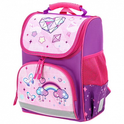 Ранец ПИФАГОР BASIC, 1 отделение, 3 кармана, эргономичная спинка, "Shining jewel", 35х28х18 см, 274421