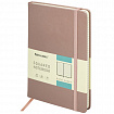 Блокнот А5 (148x218 мм), BRAUBERG "Metropolis Special", под кожу, 80 л., резинка, клетка, медный, 113334