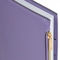 Ежедневник недатированный А5 145х220 мм, BRAUBERG "Zipline" под кожу, карман-молния,160 л., фиолетовый, 116249