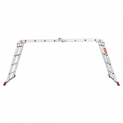 Лестница-трансформер алюминиевая 4х4 ступени, высота 4,5 м (4 секции по 1,2 м) до 150 кг, вес 16,5 кг, НОВАЯ ВЫСОТА, 3320404