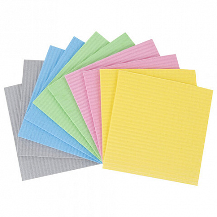 Салфетки губчатые для уборки кухни 15х15 см, ЦЕЛЛЮЛОЗНЫЕ, КОМПЛЕКТ 10 шт., цветные, LAIMA, 700264