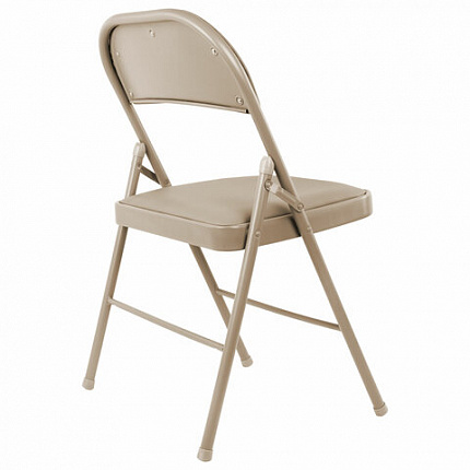 Стул складной BRABIX "Golf Plus CF-003 КОМФОРТ", бежевый каркас, кожзам бежевый, В КОРОБЕ, 533027