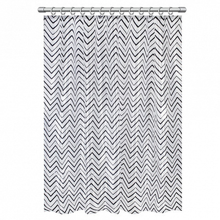 Шторка для ванной ПОЛИЭСТЕР, 180х180 см, кольца в комплекте, УЗОРЫ, PRIMILA (ПРИМИЛА), 700078