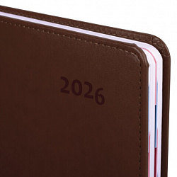 Ежедневник датированный 2026 А5 148х218 мм, GALANT "Ritter", под кожу, коричневый, 117490