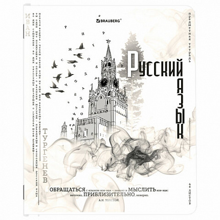 Тетради предметные, КОМПЛЕКТ 12 ПРЕДМЕТОВ, 48 л., матовая ламинация, BRAUBERG, "BLACK&WHITE", 404835