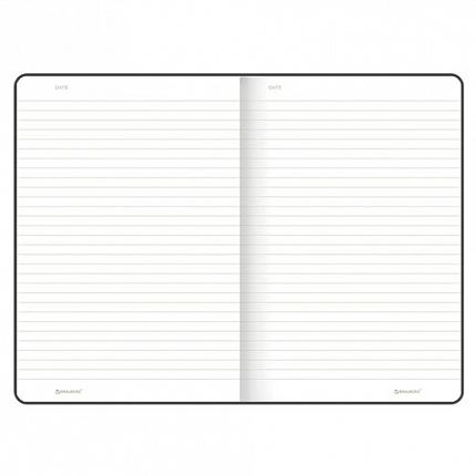 Блокнот А5 (140х200 мм), BRAUBERG "NEBRASKA", под кожу, 80 л., линия, коричневый, 113412