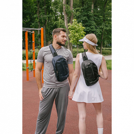 Рюкзак HEIKKI SPORTING (ХЕЙКИ) на одно плечо, эргономичный, черный, 37x23x10см, 273905