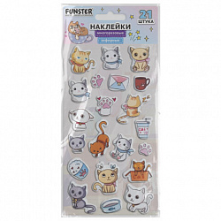 Наклейки зефирные "Котики", 18х9,5 см, ассорти 6 видов, FUNSTER (ФАНСТЕР), 666092