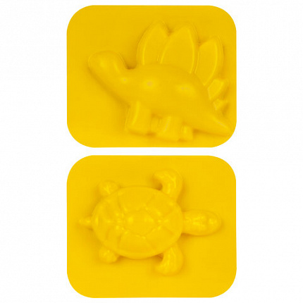 Песок для лепки кинетический ЮНЛАНДИЯ, желтый, 500 г, 2 формочки, ведерко, 104995