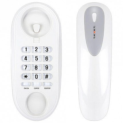 Телефон TEXET TX-236, тональный / импульсный режим, повтор, серый, 125840