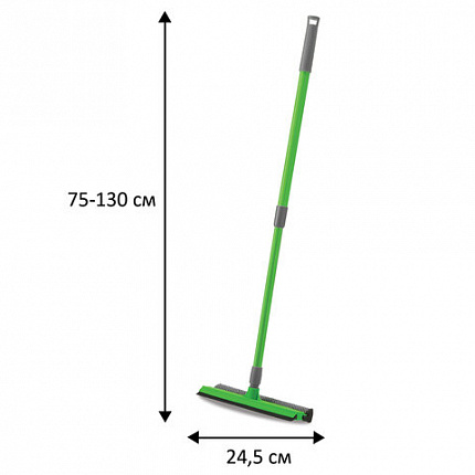 Окномойка (стяжка + губка), КОМПЛЕКТ с ТЕЛЕСКОПИЧЕСКИМ ЧЕРЕНКОМ 75-130 см, ширина рабочей части 24,5 см, YORK, 084140