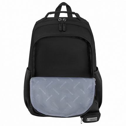 Рюкзак HEIKKI FUSION (ХЕЙКИ) универсальный, 2 отделения, отделение для ноутбука, c КОШЕЛЬКОМ, черный, 44х31х14 см, 273866