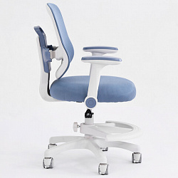 Кресло детское с подставкой для ног BRABIX KIDS "MG-215", сетка/ткань TW, голубое, 533312