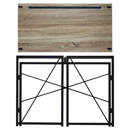 Стол на металлокаркасе BRABIX "LOFT CD-002", 1000х500х750 мм, складной, цвет дуб антик, 641213