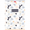Тетрадь А4, 80 л., HATBER, скоба, клетка, Soft-touch ламинация, "Музыка цветов" (микс в спайке), 093514, 80Т4лВ1