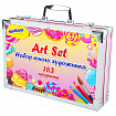 Набор ЮНОГО ХУДОЖНИКА "Candy Land" для рисования и творчества в кейсе ЮНЛАНДИЯ, 163 предмета, 664633