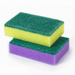 Губки для посуды 9,6х6,4х2,7 см, КОМПЛЕКТ 5 шт., MAXI, поролон с абразивным слоем, LAIMA К0013, 601554
