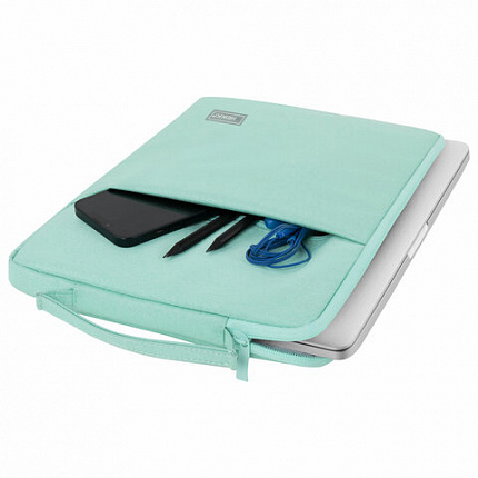Чехол для ноутбука HEIKKI OPTION 13-14''(ХЕЙКИ), с ручкой и карманом, мятный, 35,5х24х2,5 см, 272601