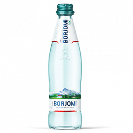 Вода ГАЗИРОВАННАЯ минеральная BORJOMI 0,5 л, стеклянная бутылка