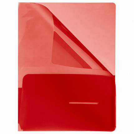 Папка-уголок 2 кармана непрозрачная А4 BRAUBERG SPECIAL, красная, 0,18 мм, 273061