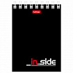 Блокнот МАЛЫЙ ФОРМАТ А7 75х105 мм, 40 л., гребень, картон, клетка, HATBER, "INSIDE Стиль", 004691, 40Б7B1гр_01622