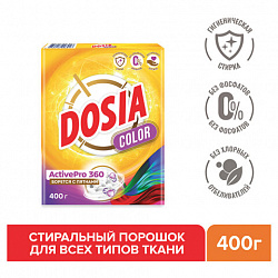 Стиральный порошок для всех типов стирки и тканей 400 г, DOSIA "Optima Color", 3265602