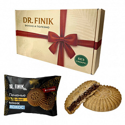 Печенье песочное DR.FINIK "Солнышко" с начинкой из финика и кокоса, БЕЗ САХАРА, 700 г