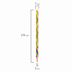 Карандаш с многоцветным грифелем ЮНЛАНДИЯ MAGIC, 1 шт., цвета ассорти, туба, круглый, грифель 3 мм, натуральное дерево, 181788