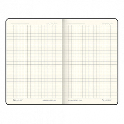 Блокнот МАЛЫЙ ФОРМАТ (100x150 мм) А6, BRAUBERG "Metropolis Ultra", под кожу, 80 л., клетка, синий, 111025