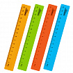 Линейка пластиковая 16 см, ПИФАГОР, неоновая, ассорти, 210827