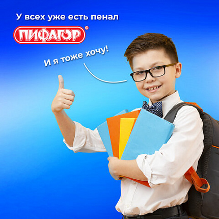 Пенал ПИФАГОР, 3 отделения, ламинированный картон, 19х11 см, "Свет фар", 272254