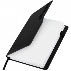 Ежедневник датированный 2026, А5, 150x213 мм, BRAUBERG "Up", под кожу, софт-тач, держатель для ручки, черный, 117116