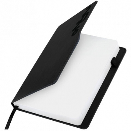 Ежедневник датированный 2026, А5, 150x213 мм, BRAUBERG "Up", под кожу, софт-тач, держатель для ручки, черный, 117116