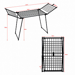 Сушилка напольная для белья раскладная, 3 зоны сушки, 19 метров, LAIMA HOME TRIO BLACK, 700470