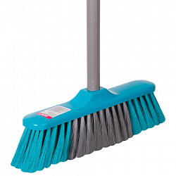 Щетка для уборки КОМПЛЕКТ черенок 110 см + щетка, ширина 31 см, щетина 7 см, еврорезьба, YORK "Frontiera", 51020