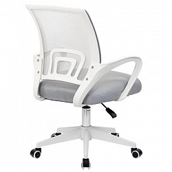 Кресло CROMEX (КРОМЕКС) "Top CH-695W", с подлокотниками, пластик белый, сетка/ткань TW, серое, 533067
