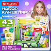 Набор канцелярии подарочный BRAUBERG "AVOCADO", 18 наименований, 43 предмета, 880951