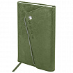 Ежедневник датированный 2026, А5, 145х213 мм, BRAUBERG "Jacket", под кожу, клапан, держатель, зеленый, 117402