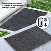 Коврик входной ворсовый влаго-грязезащитный 90х120 см, толщина 7 мм, ребристый, серый, LAIMA, 602872