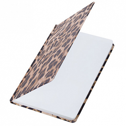 Ежедневник недатированный с резинкой А5 (145х203 мм), BRAUBERG, твердый, фольга, 128 л., "Leopard", 114561