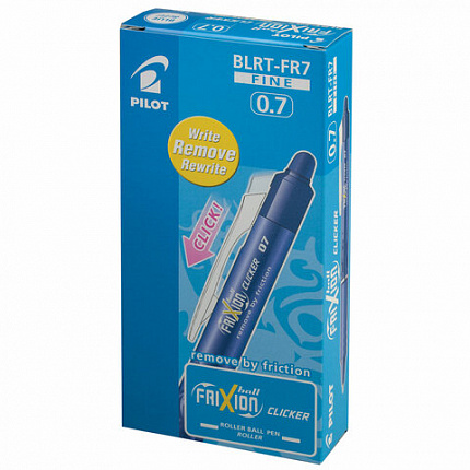 Ручка стираемая гелевая автоматическая PILOT "Frixion Clicker", СИНЯЯ, узел 0,7 мм, линия письма 0,35 мм, BLRT-FR-7, BLRT-FR-7 L