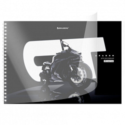 Альбом для рисования, пластиковая обложка, А4, 40 л., гребень, BRAUBERG, 210х297 мм, АССОРТИ-2 (8 видов), 107683