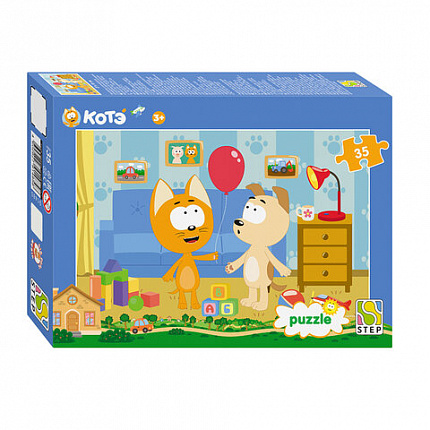 Пазл картонный 35 элементов, лицензия Мульт, АССОРТИ, поле 23х33 см, STEP PUZZLE