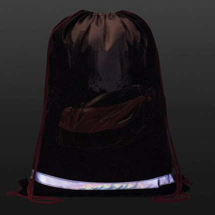 Мешок для обуви BRAUBERG KIDS, с петлей, светоотражающая полоса, 46х36 см, Red car, 272392