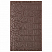 Телефонная книжка МАЛЫЙ ФОРМАТ (80х130 мм) А7, BRAUBERG "Cayman", под крокодиловую кожу, 56 л., вырубной алфавит, коричневая, 125135